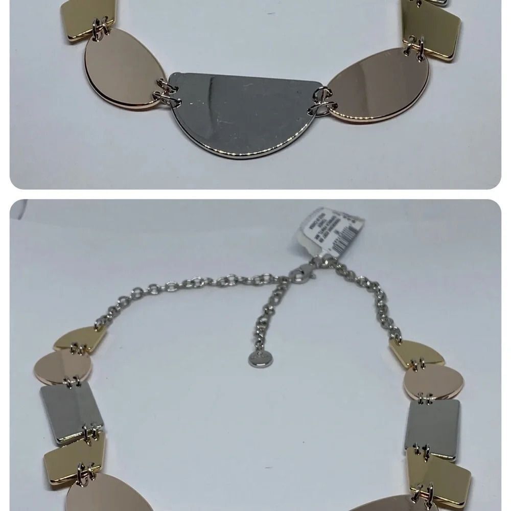 Alfani Necklace silver gold and bronze statement necklace nwt - Picture 3 of 9